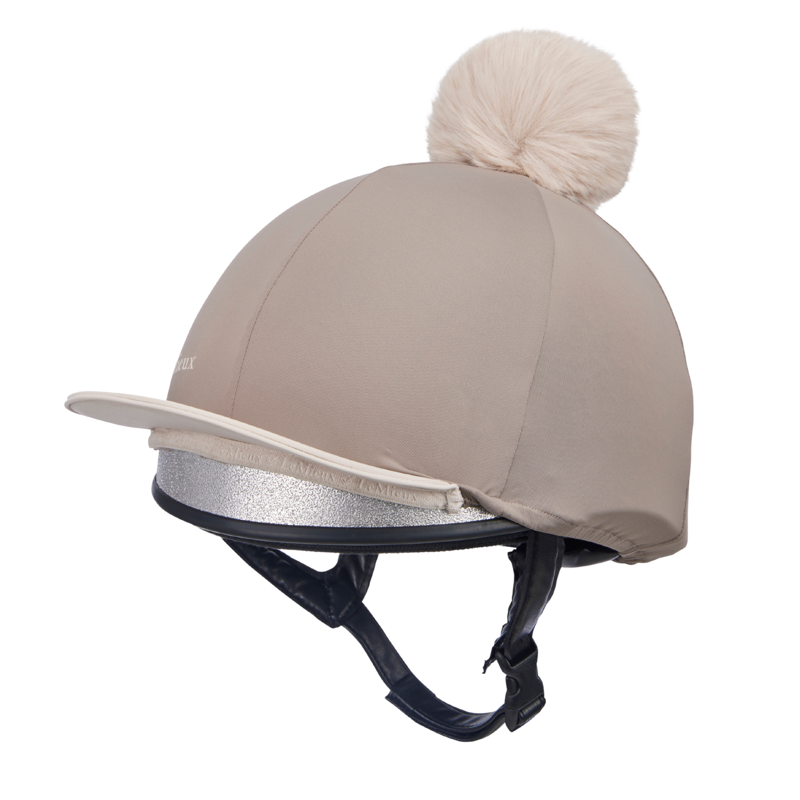 LeMieux Pom Hat Silk in Pecan and Stone-2